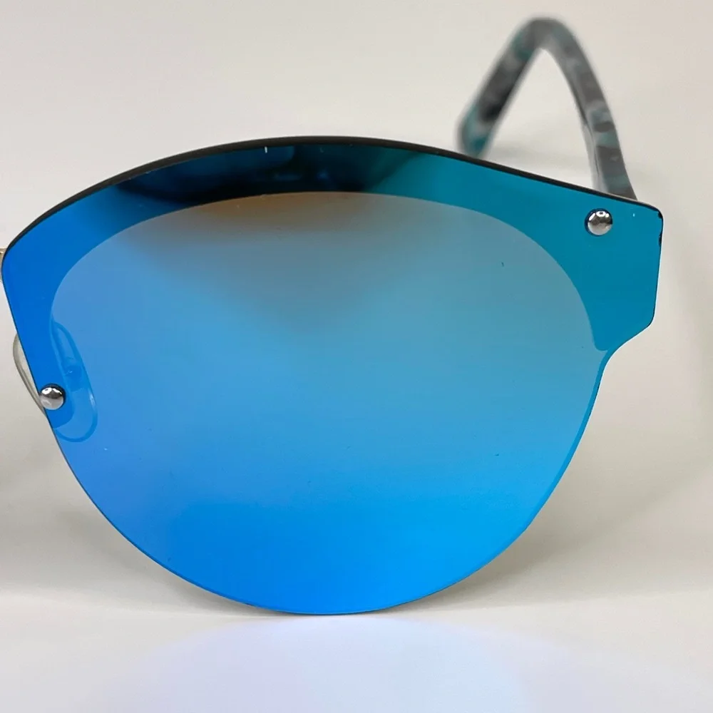AQS AQUASWISS Sunglasses NEW Blue Mirror Lens Multicolor Tortoise Frame